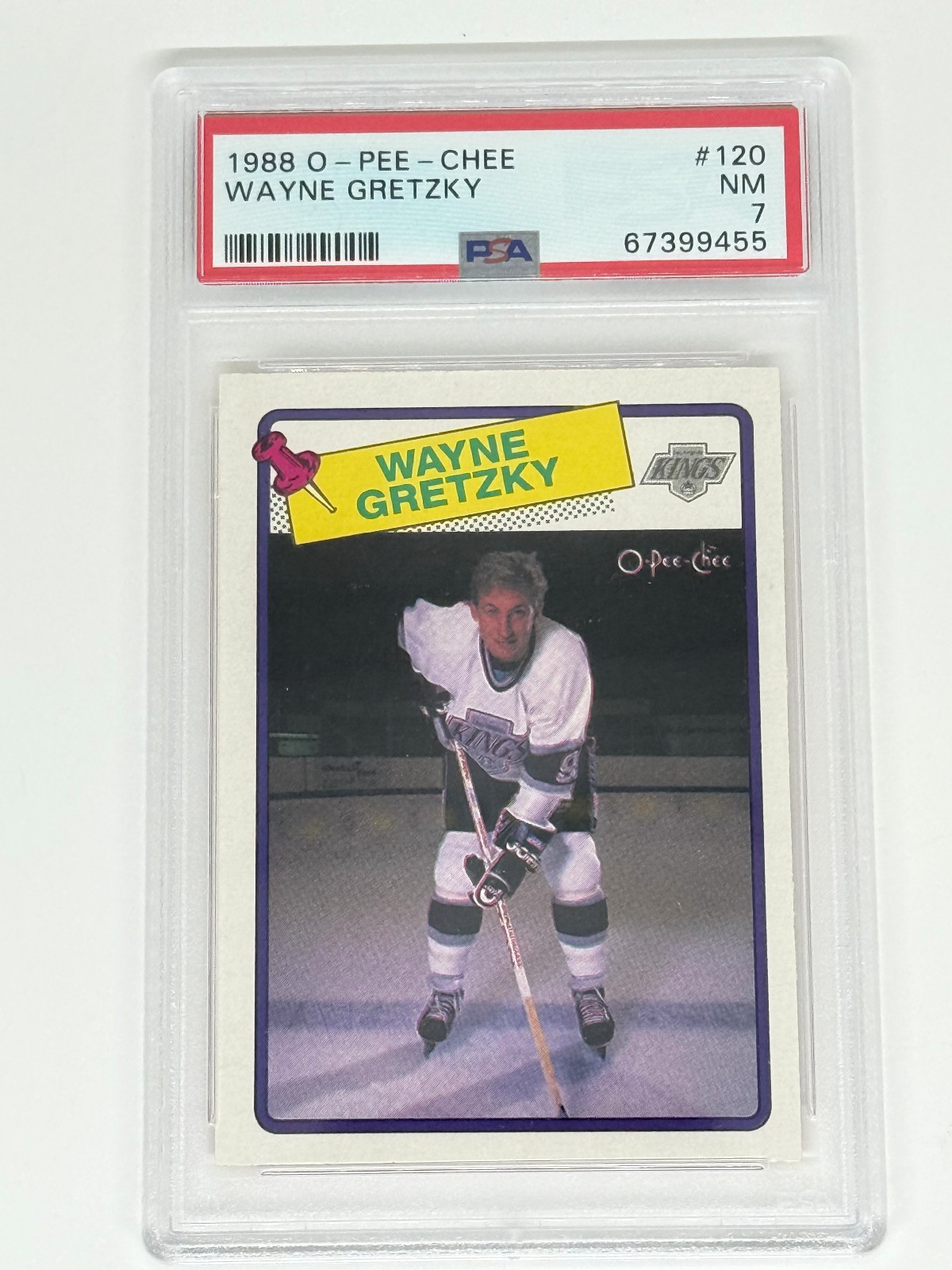 1988 O-Pee-Chee OPC #120 WAYNE GRETZKY Los Angeles Kings HOF PSA 7