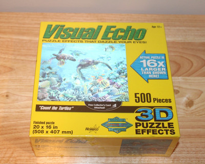 VISUAL ECHO 3D Puzzle 500 Pieces ''Count the Turtles'' New Sealed 20 X 16 3122723