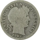 1902 S Barber Silver Dime AG About Good 10c Coin Collectible SKU:CP703
