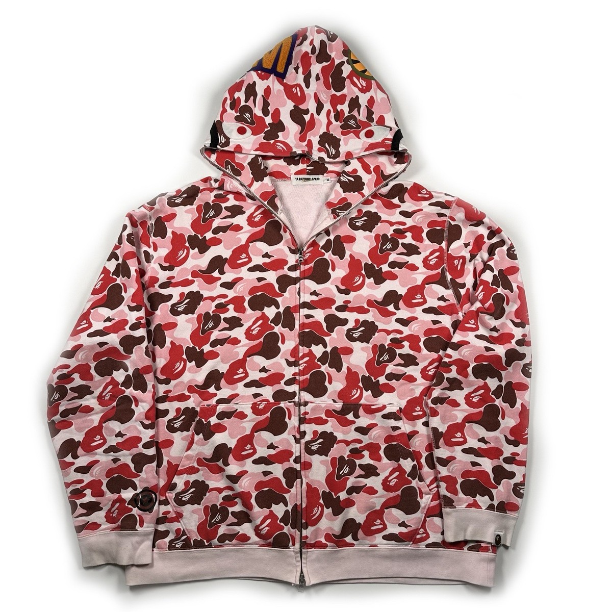 BAPE Hiroshima Store Exclusive Camo Shark Hoodie OG 2008 sz XL