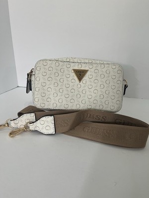 GUESS Kamryn Monogram Camera Crossbody Bag with Logo Webbing Strap, A291