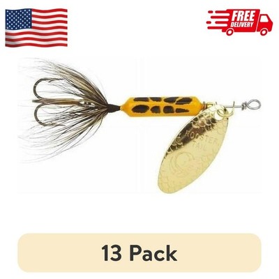 13-Pack Inline Spinner Fishing Lures Rooster Tail 1/6oz Yellow