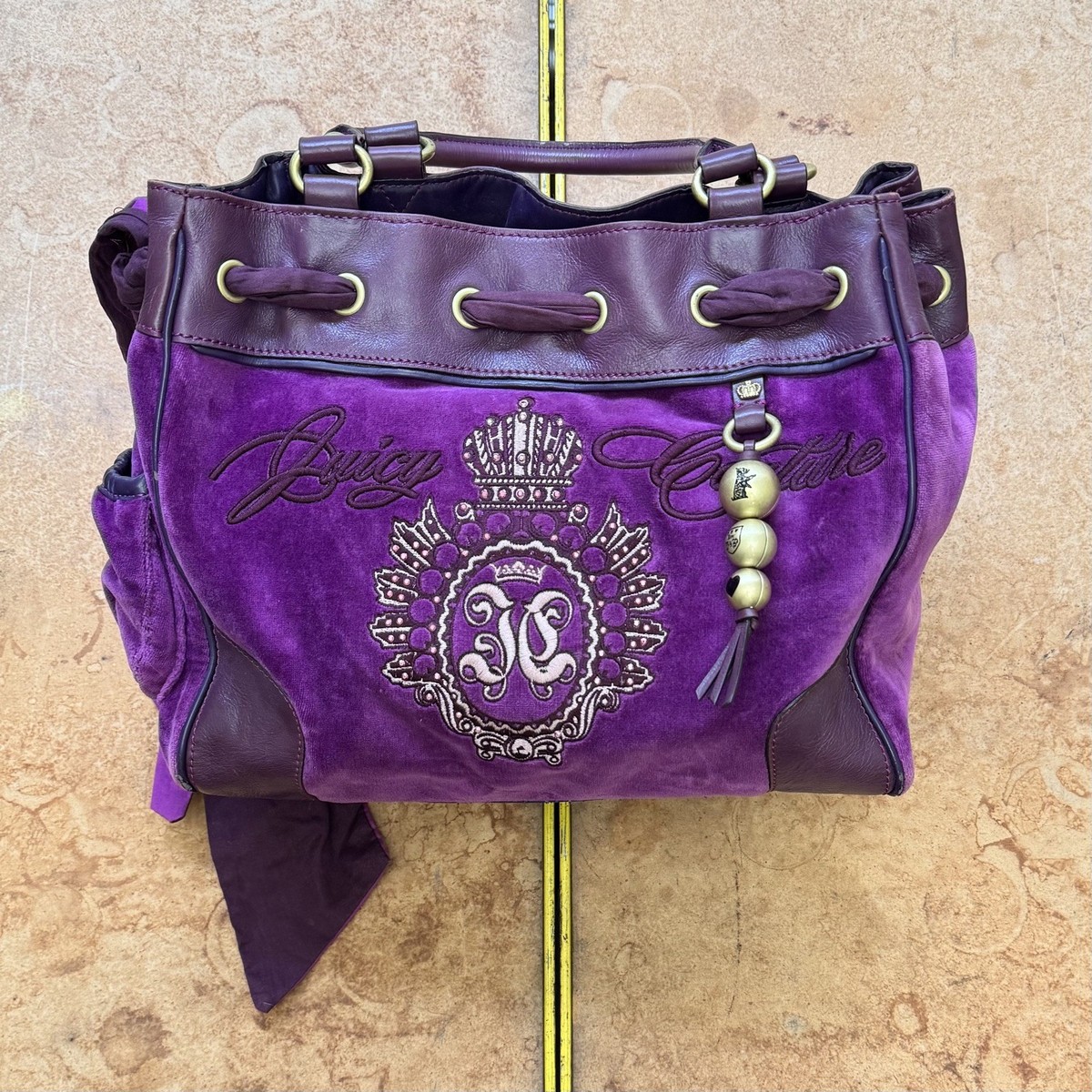 Vintage Juicy Couture Purse Daydreamer Y2K Purple Velour Shoulder