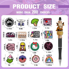 30Pcs Silicone Focal Beads for Pens, Random Cute Character Focal Beads for Ke...