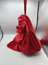 Christmas Velvet Bag Drawstring, Plush Santa Sack Christmas 19 x18