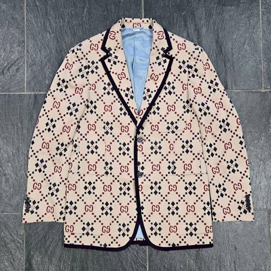 Gucci GGパターン ベージュジャケット サイズ54 Gucci GGパターン ベージュジャケット サイズ54 Gucci GGパターン