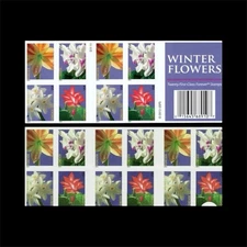 Winter Flowers Forever Stamps-One Book Of 20 Stamps❤️
