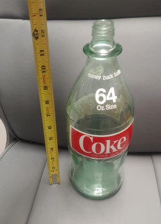 1970's vintage 64 ounce glass coke bottle (heavy)