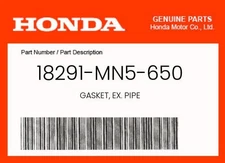 Honda Genuine Gasket, Ex. Pipe - 18291-Mn5-650