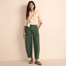 LANDS' END - Women's Chino High Rise Barrel Leg Utility Ankle Pants - Sale On