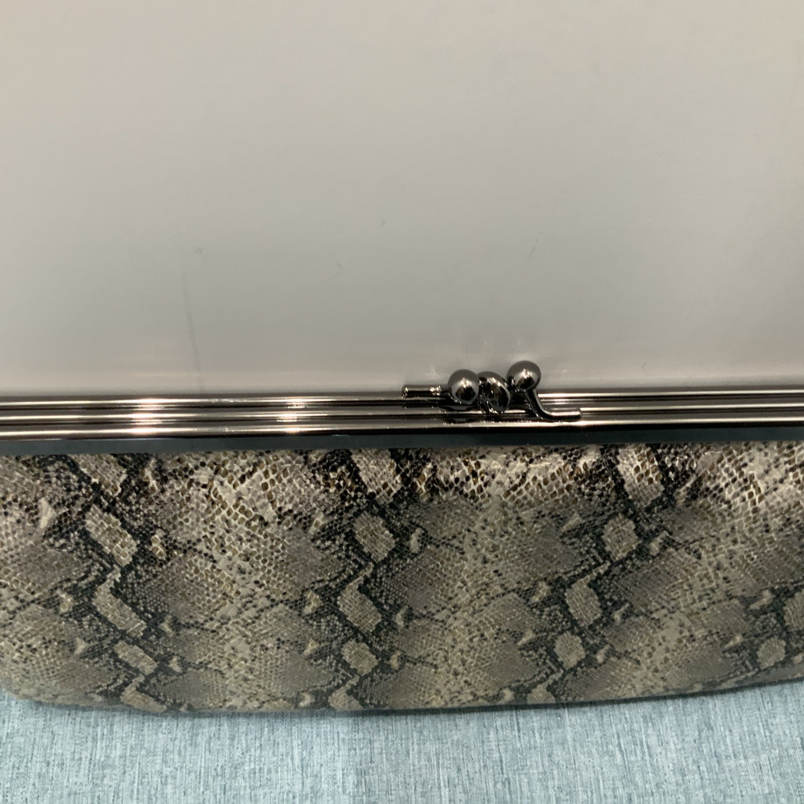 Hobo Int’l Embossed Snakeskin Pattern Clutch With… - image 3