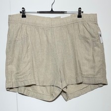 NEW Old Navy Shorts Womens XL 38 3.5" Inseam Beige Linen Blend High Waisted