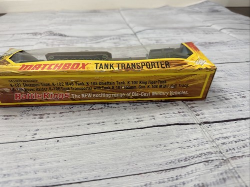 Vintage 1974 MATCHBOX BATTLE KINGS K-106 ARMY TANK TRANSPORTER In Box - Picture 8 of 8