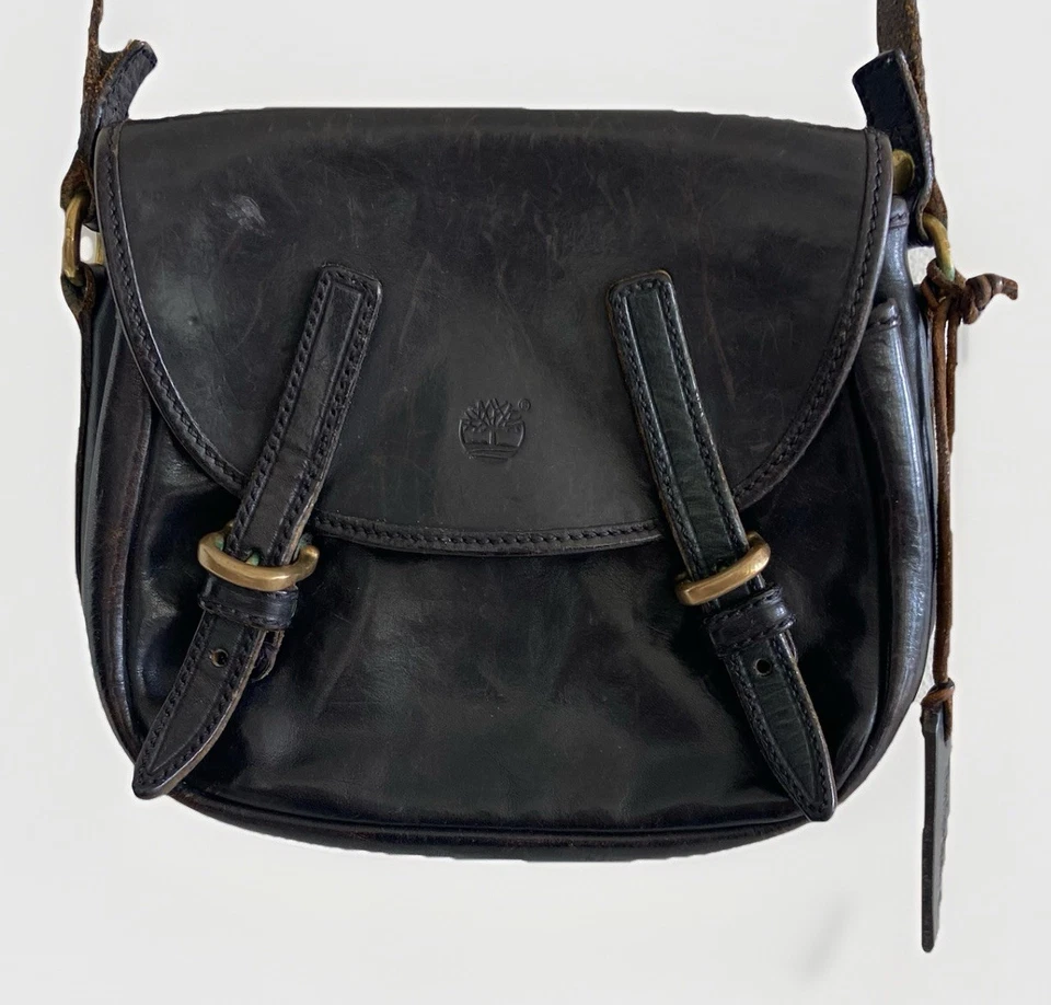 Bolso de hombro de cuero Timberland vintage pequeño bolso de mano hecho en EE. UU. Bandolera Foto 2 de 4