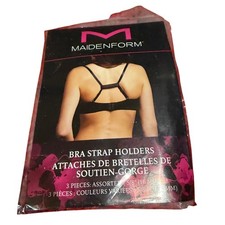Maidenform Bra Strap Holders 3 Pack Assorted Black White Nude Racerback NEW