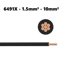 6491X BLACK SINGLE CORE ELECTRICAL CABLE INSULATED WIRE PVC 1.5, 2.5, 4, 6, 10mm
