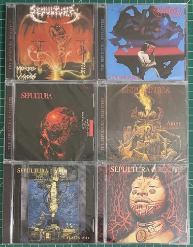 Sepultura 6 CD Lot Morbid Visions,  Schizophrenia, Beneath, Arise Chaos & Roots - product listing photo