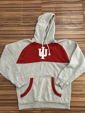 Champion Indiana University Hoosier Pullover Hoodie Gray Red size Medium