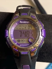 Armitron Digital Watch Pro Sport 45/7030 Chronograph Alarm Timer New Battery