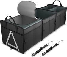 Sturdy Car Trunk Organizer with Insulation Cooler Bag, 3 Compartments