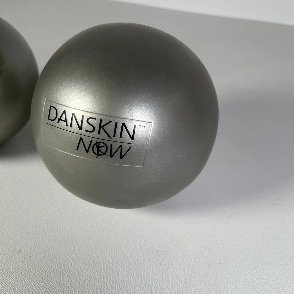 Danskin Now Two 2 Lb Weight Balls Silver Workout Yoga Medicine Toning Dumbbell - Image 3 of 4