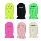 3 Hole Mask Knit Hat Winter Letter Embroidered Full Face Mask Unisex Neck Warmer