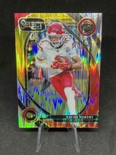 2024 Panini Select - Club Level Xavier Worthy #224 Red & Yellow Shock Prizm (RC)