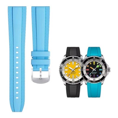 20mm 22mm Diver FKM Rubber Watch Strap For Breitling Superocean Heritage