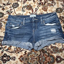 Aeropostale Shorts Woman 1/2 Midi Cut Off Denim Blue Aero Pockets