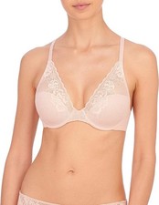 NWT  78 NATORI "AVAIL" FULL FIG CONVERT LACE U/W BRA CAMEO ROSE SIZE 40H 90H 