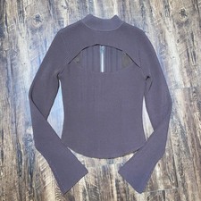 House Of CB Brown Georgina Long Sleeve Open Front Corset Top Small