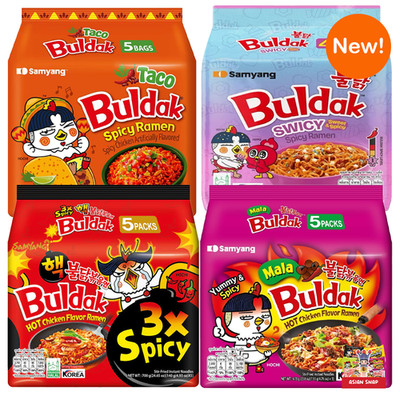 Buldak [Pack 5] Samyang Korean Hot Chicken Ramen   Extra Spicy Korean Noodles