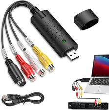 USB 2.0 Video Grabber AV Adapter VHS VCR DVD zu PC Windows 11 10 Mac Capture