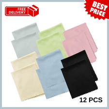12 PCS Microfiber Cleaning Cloth for Glasses 6"X7" , Premium Eyeglass Cleaning