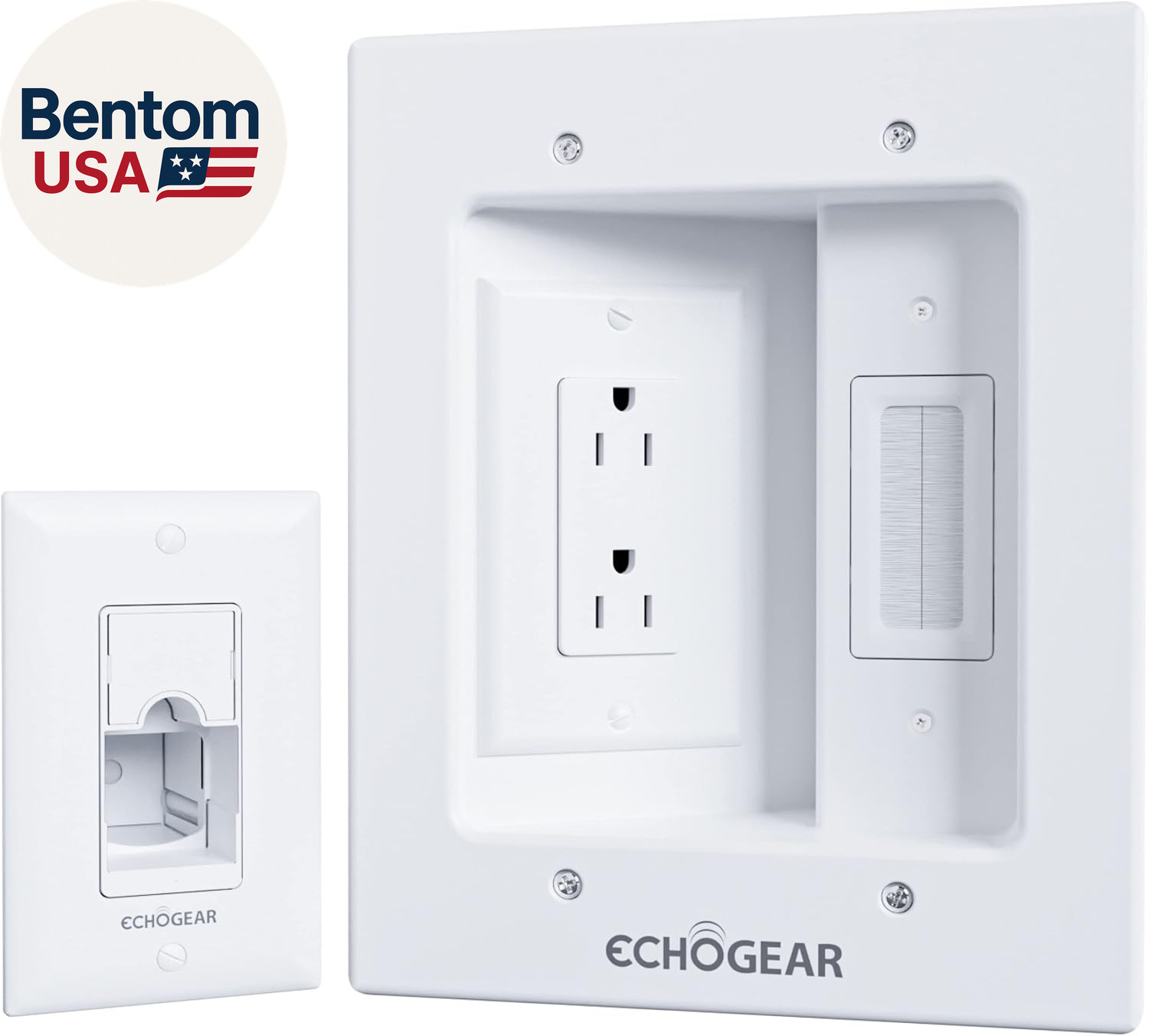 TV Cord Hider for Wall Mounted TV &ndash; Dual Outlet In-Wall Cable Management Kit for