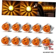 3/4" Amber LED Watermelon Side Marker Lights Dual Function Strobe Amber Light