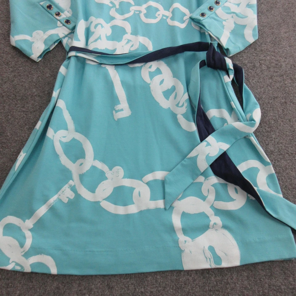 Vestido Lilly Pulitzer para mujer XL azul corto Jonah cinturón bola y cadena manga 3/4 Foto 2 de 4