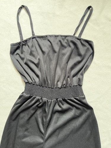 Black vintage jumpsuit harem pants strappy elastic waist Small uk8 Nwot Y2K - Picture 6 of 8