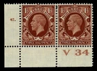 GB 1934  SG441 Mint Control V34, Cyl. 42 (Dot)