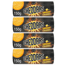 Jacob's Cheddar Geräuchert Cheddar Geschmack Knacker Käse Kekse 150g Packung 4