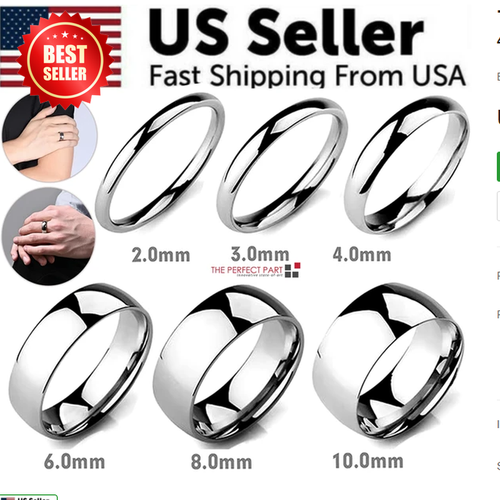 3mm Flat Pipe Cut Tungsten Carbide Wedding Band - Mirror Polished, Size 5.5, Scratch Resistant - View #10