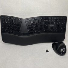 Kensington 75406 30' Wireless Range Ergo Wireless Keyboard and Mouse - Black 