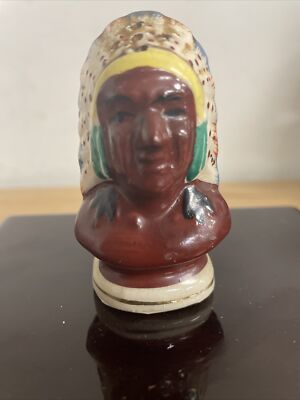 Vintage Indian Chief & Indian Maiden Salt & Pepper Shaker Made In