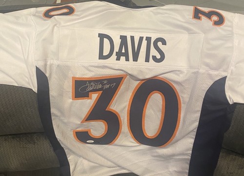 DENVER BRONCOS TERRELL DAVIS SIGNED CUSTOM WHITE JERSEY JSA COA!!!!