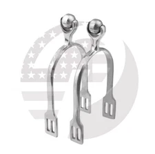 Horse Spurs Silver (Dull Polish) Horse Riding Spur Light Weight Roller Ball Spur