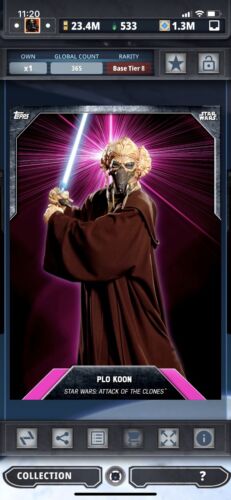 Topps Star Wars Digital Card Trader Tier 8 - Laser Burst Pink Plo Koon - S3 - Picture 1 of 1
