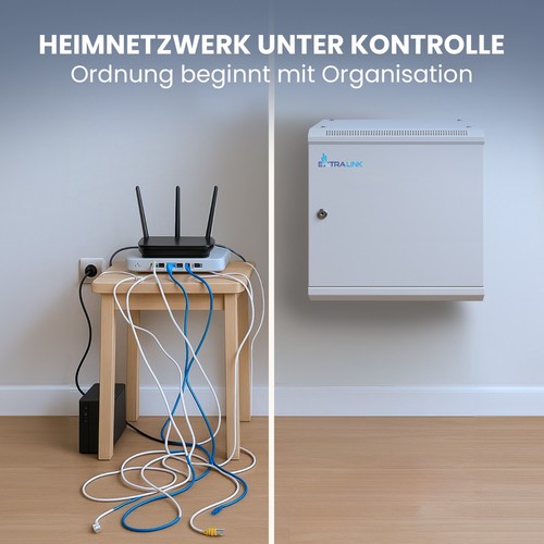 Extralink Szafka sieciowa Szafka serwerowa Obudowa ścienna 19" 12HE 600x600 ASP Szara - Zdjęcie 4 z 6