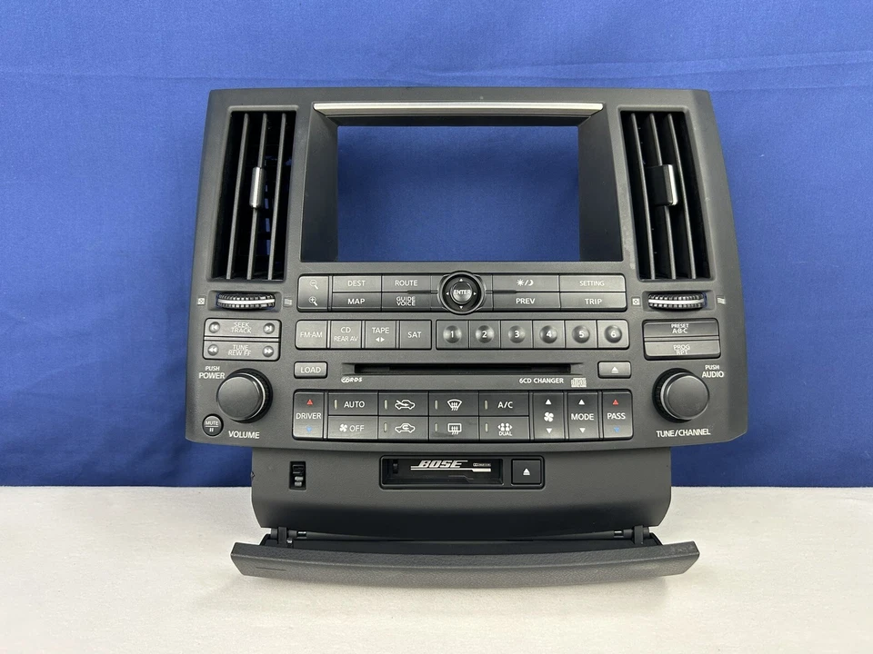04-05 Infiniti FX35 FX45 CD SAT Radio Reproductor Panel de Control de Climatización Bisel 2004 Foto 2 de 4