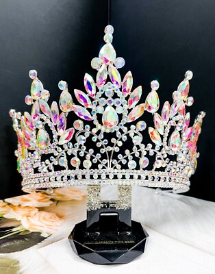 Wedding Crown, Diamond Crystal Crown, Bridal Jewelry, Silver Bridal Headpiece Petite Regal Anglesley Tiara – Elegant Silver Wedding Crown  main image 3