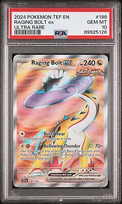 PSA 10 Raging Bolt Ex Ultra Rare #196 2024 Pokemon Tef PSA 10 Raging Bolt Ex Ultra Rare #196 2024 Pokemon Tef